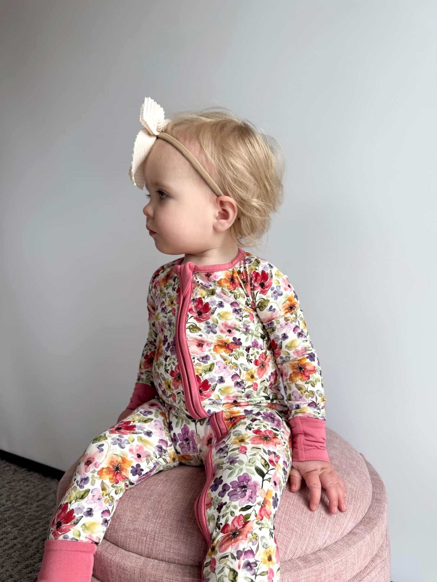 Watercolor Floral Convertible Footie