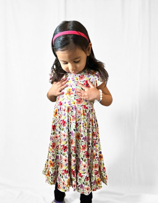 Watercolor Floral Twirl