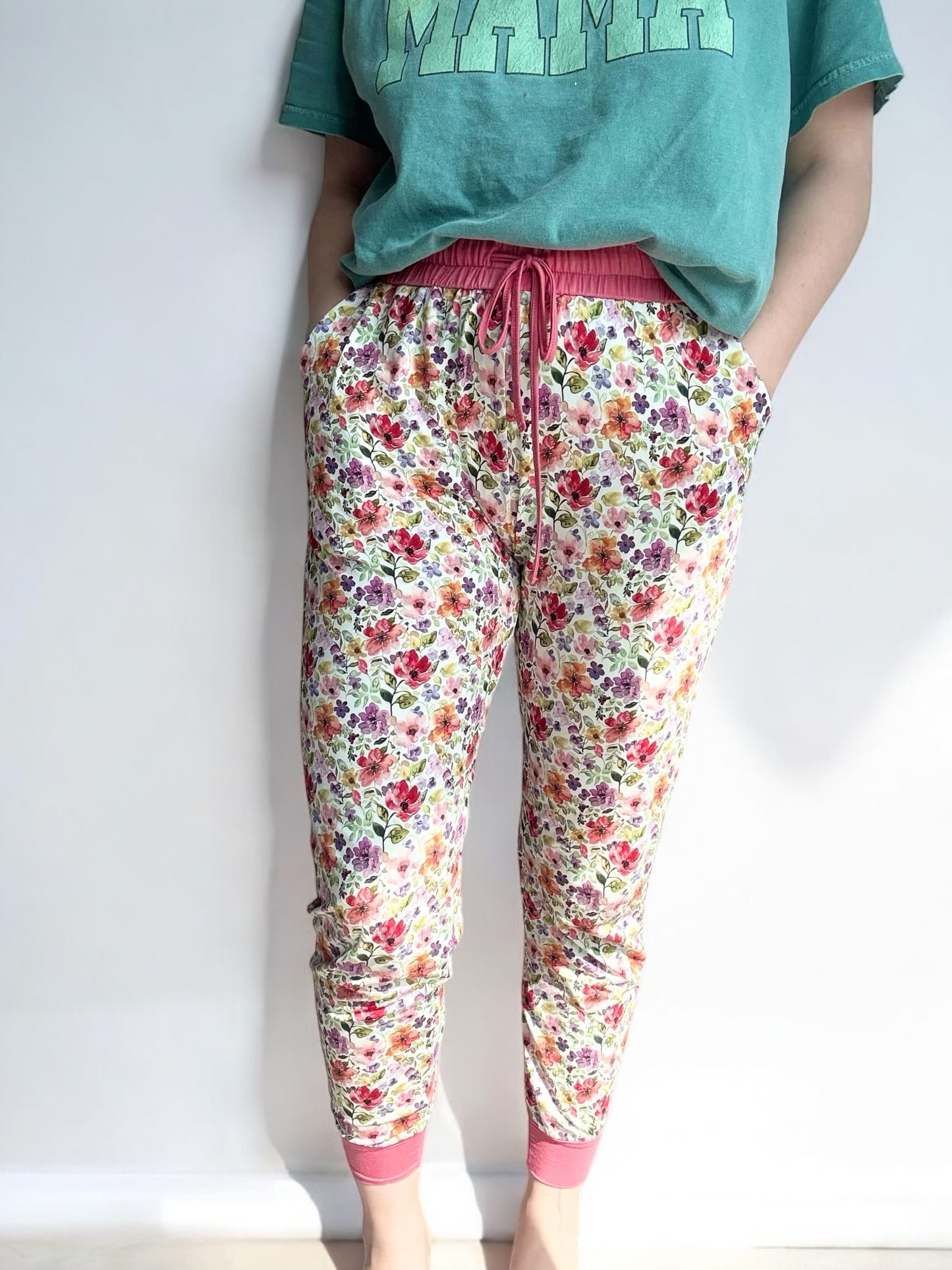 Watercolor Floral Adult Joggers
