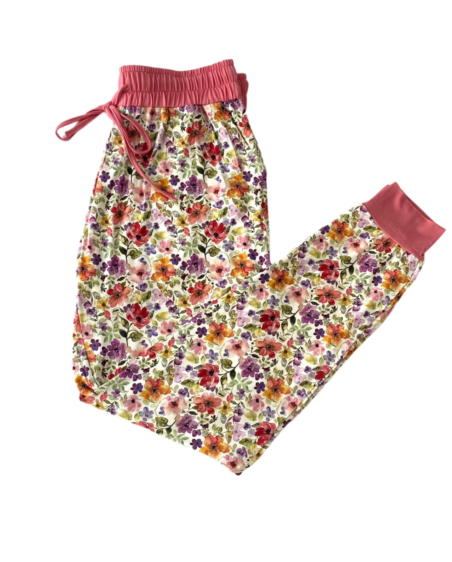 Watercolor Floral Adult Joggers