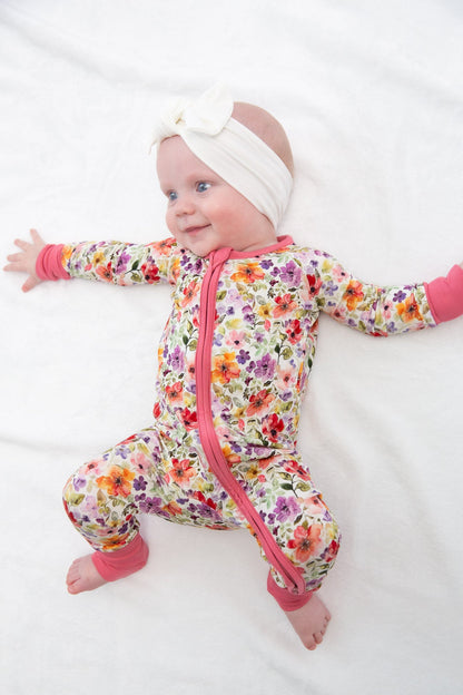 Watercolor Floral Convertible Footie