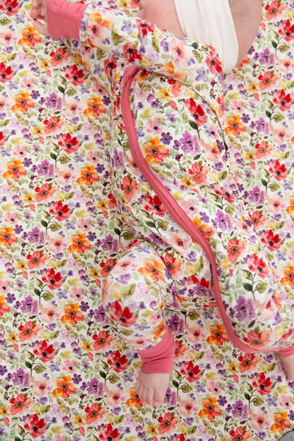 Watercolor Floral Convertible Footie