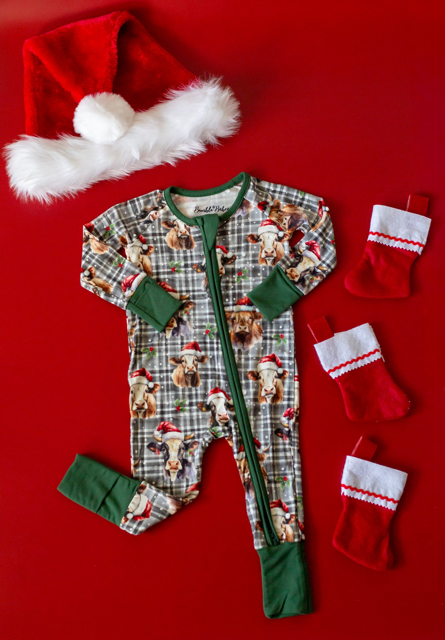 Christmas Cows Convertible Footie