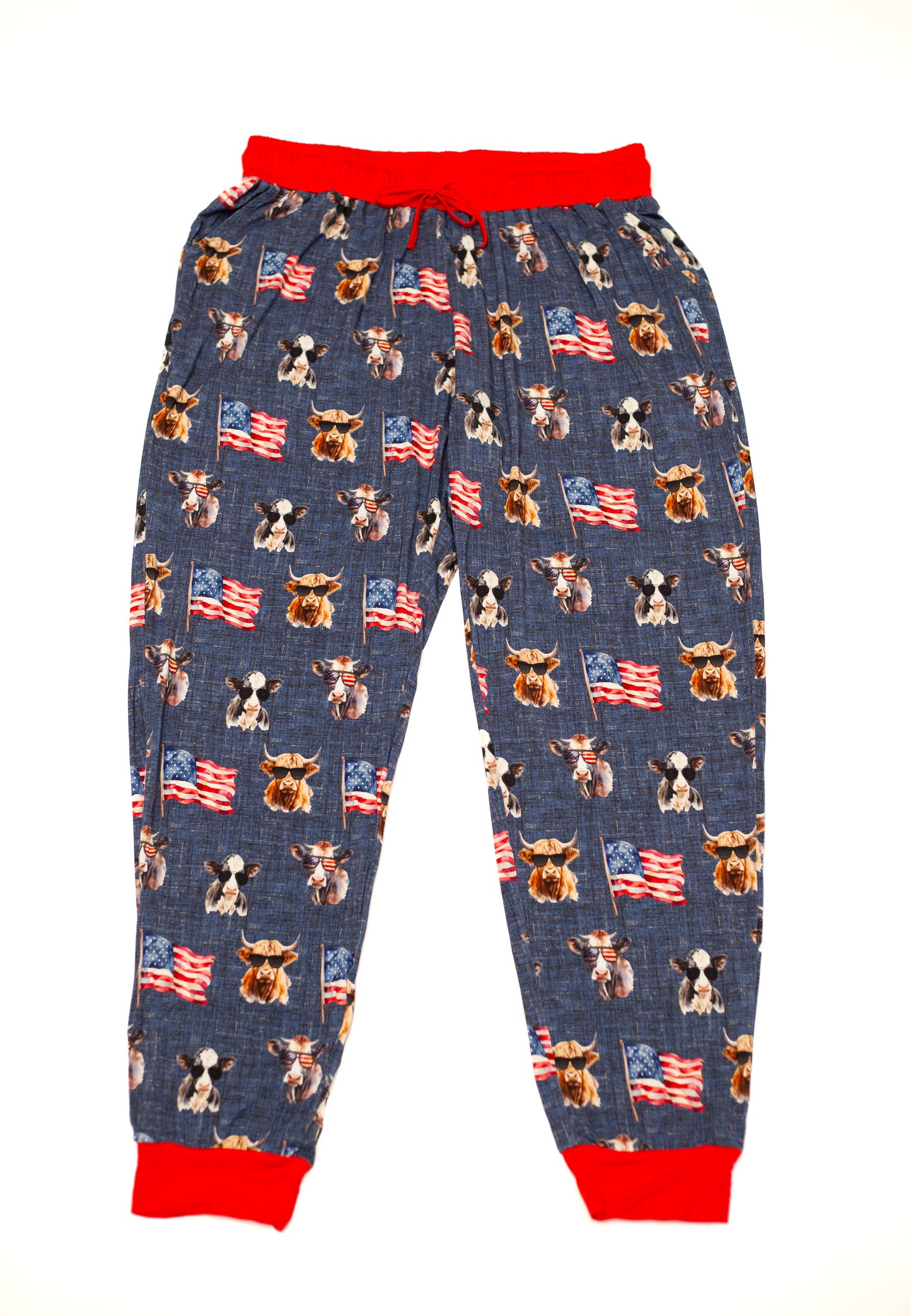 Red, White & Moo Adult Joggers