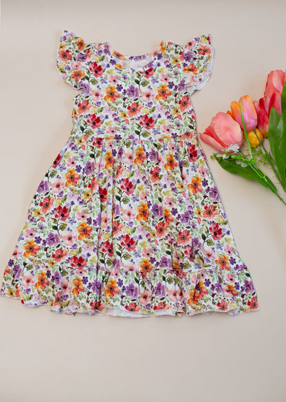 Watercolor Floral Twirl